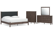 Pamytta King Upholstered Panel Bed, Dresser, Mirror and Chest
