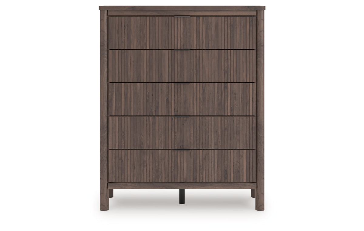 Pamytta King Upholstered Panel Bed, Dresser, Mirror, Chest and Nightstand