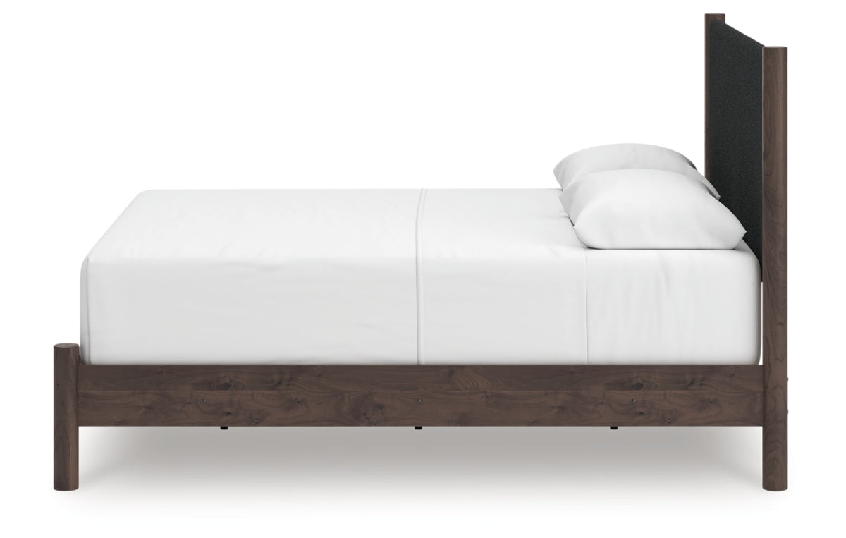 Pamytta Queen Upholstered Panel Bed, Dresser, Mirror, Chest and Nightstand