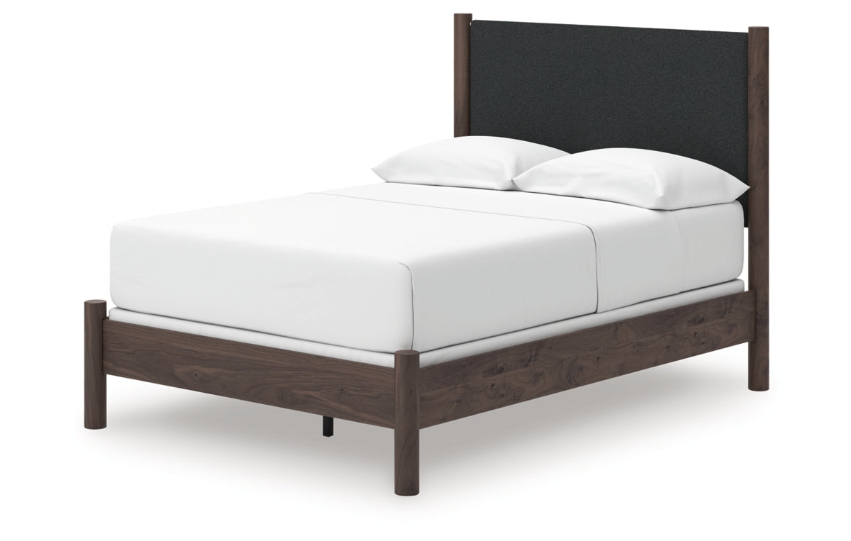 Pamytta Full Upholstered Panel Bed, Dresser and Mirror