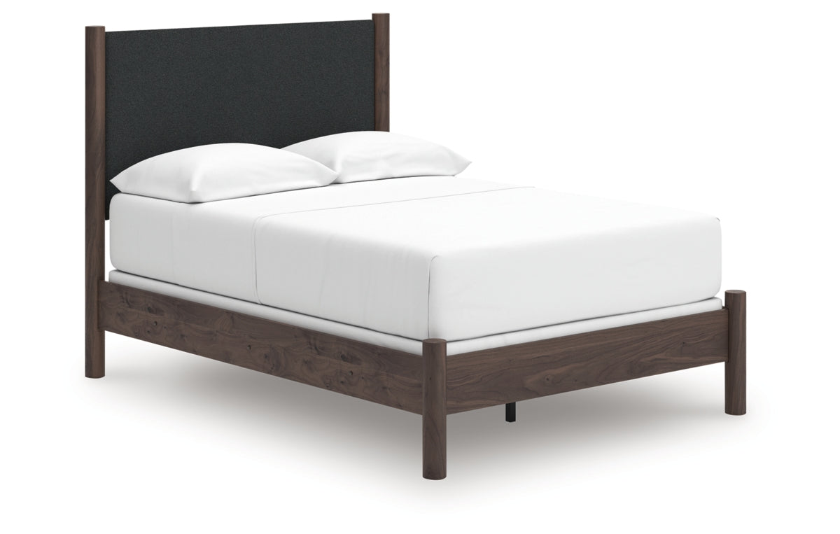 Pamytta Full Upholstered Panel Bed, Dresser, Mirror and Chest