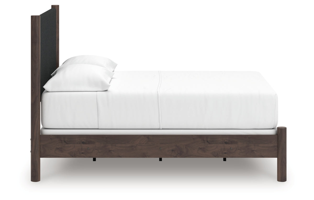 Pamytta Full Upholstered Panel Bed, Dresser, Mirror, Chest and Nightstand