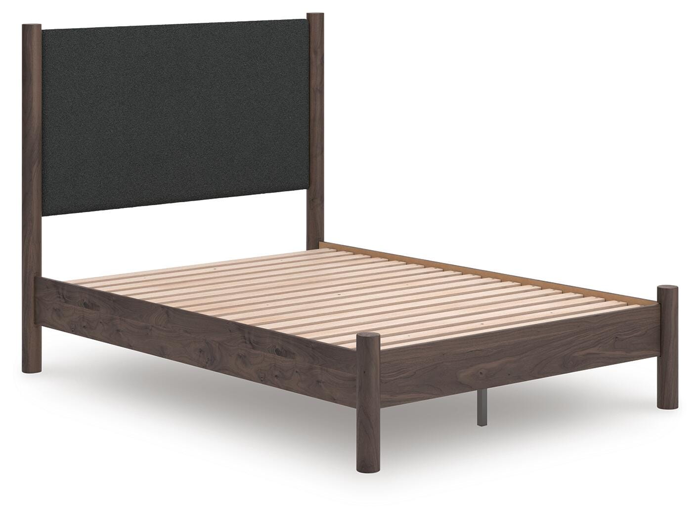 Pamytta Full Upholstered Panel Platform Bed, Dresser, Mirror and Nightstand