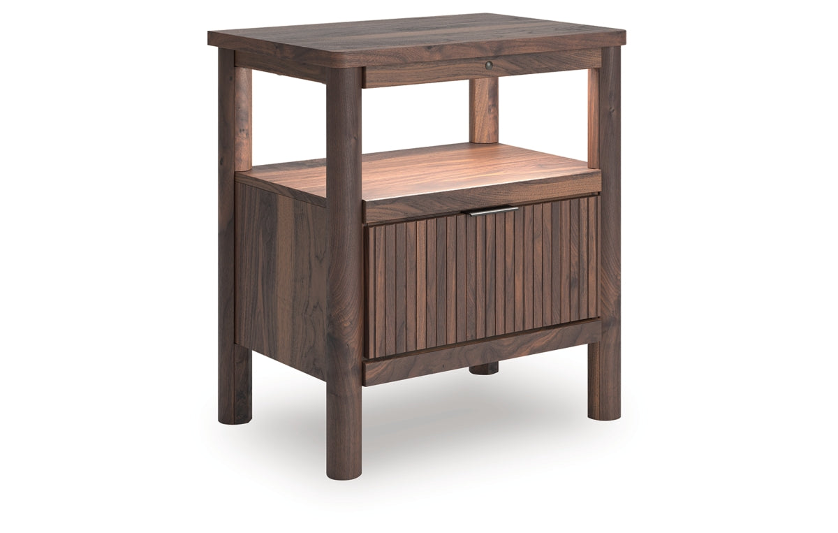 Pamytta King Upholstered Panel Bed, Dresser, Mirror, Chest and Nightstand