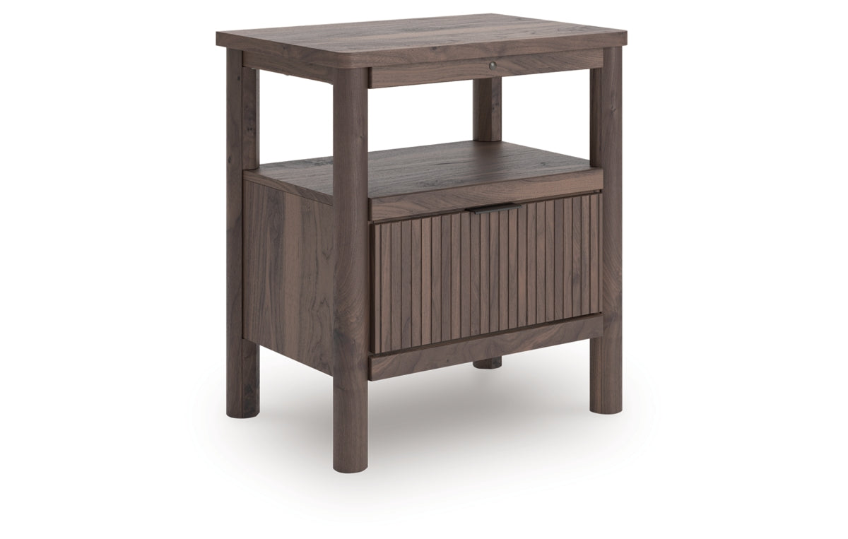 Pamytta Queen Upholstered Panel Bed, Dresser, Mirror, Chest and Nightstand