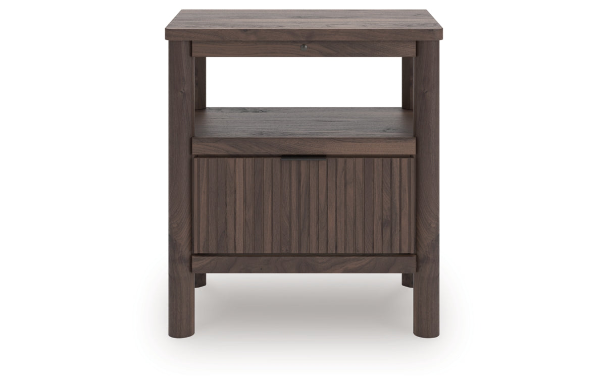 Pamytta Queen Upholstered Panel Bed, Dresser, Mirror, Chest and Nightstand