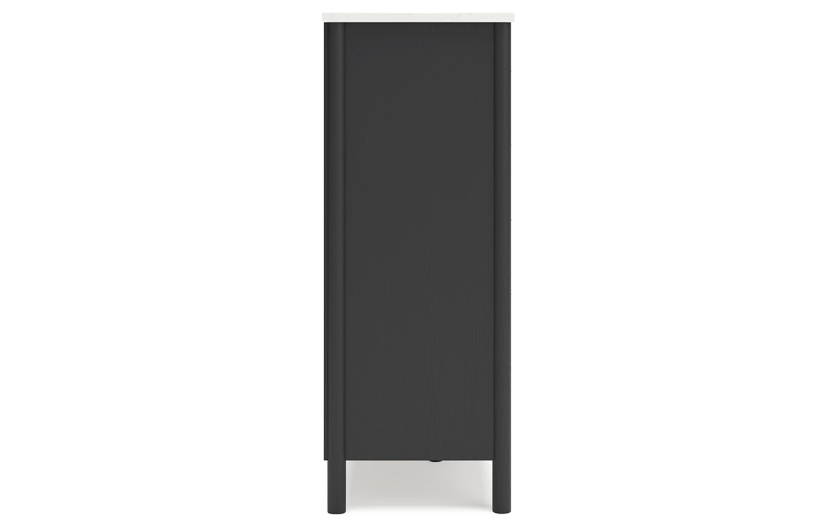 Cadmori Queen Upholstered Panel Bed with Mirrored Dresser and Chest