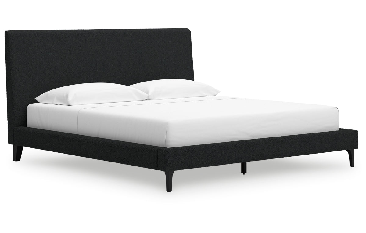 Cadmori King Upholstered Bed with Mirrored Dresser
