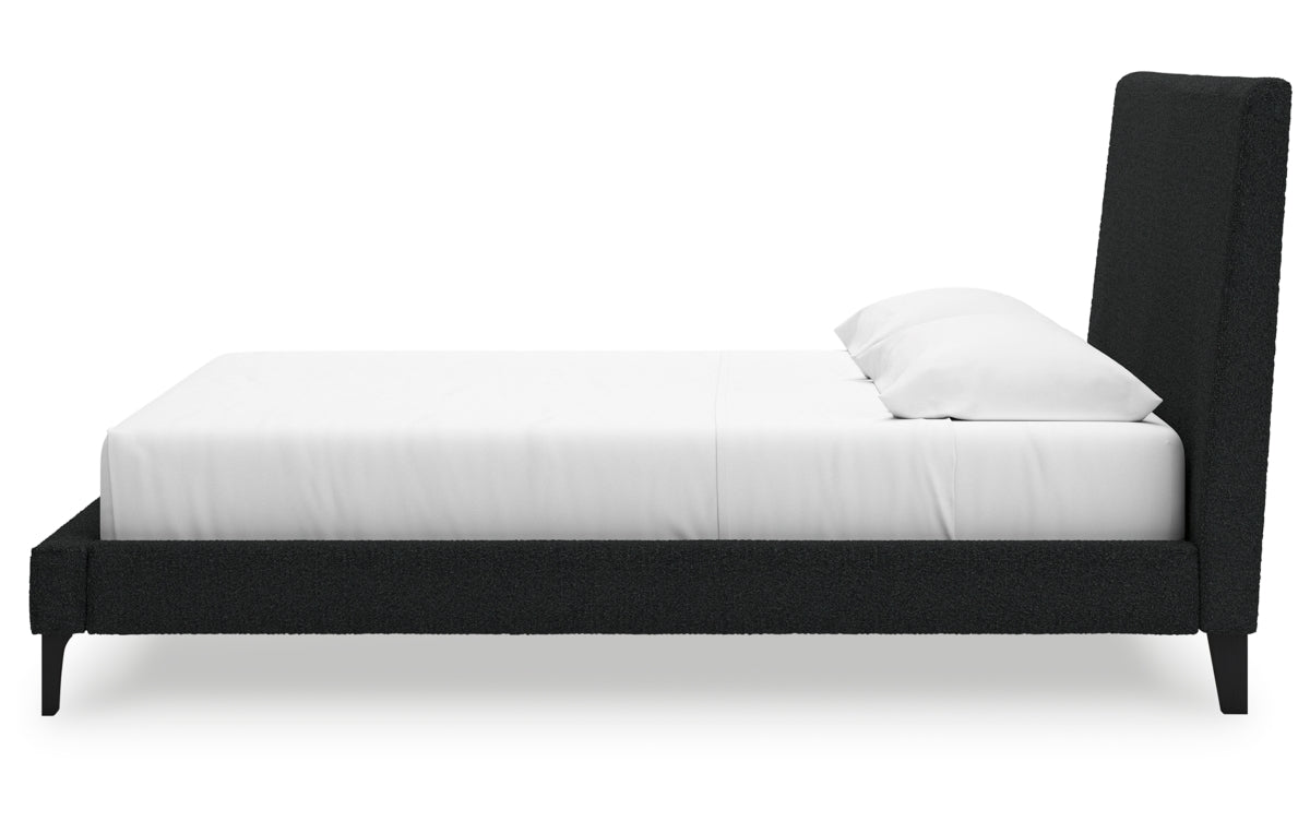 Cadmori King Upholstered Bed with Mirrored Dresser