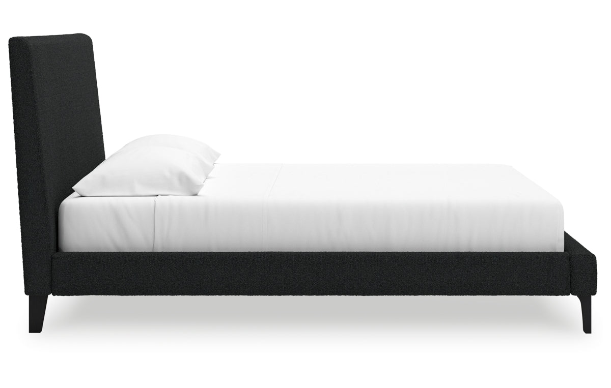Cadmori King Upholstered Bed with Mirrored Dresser