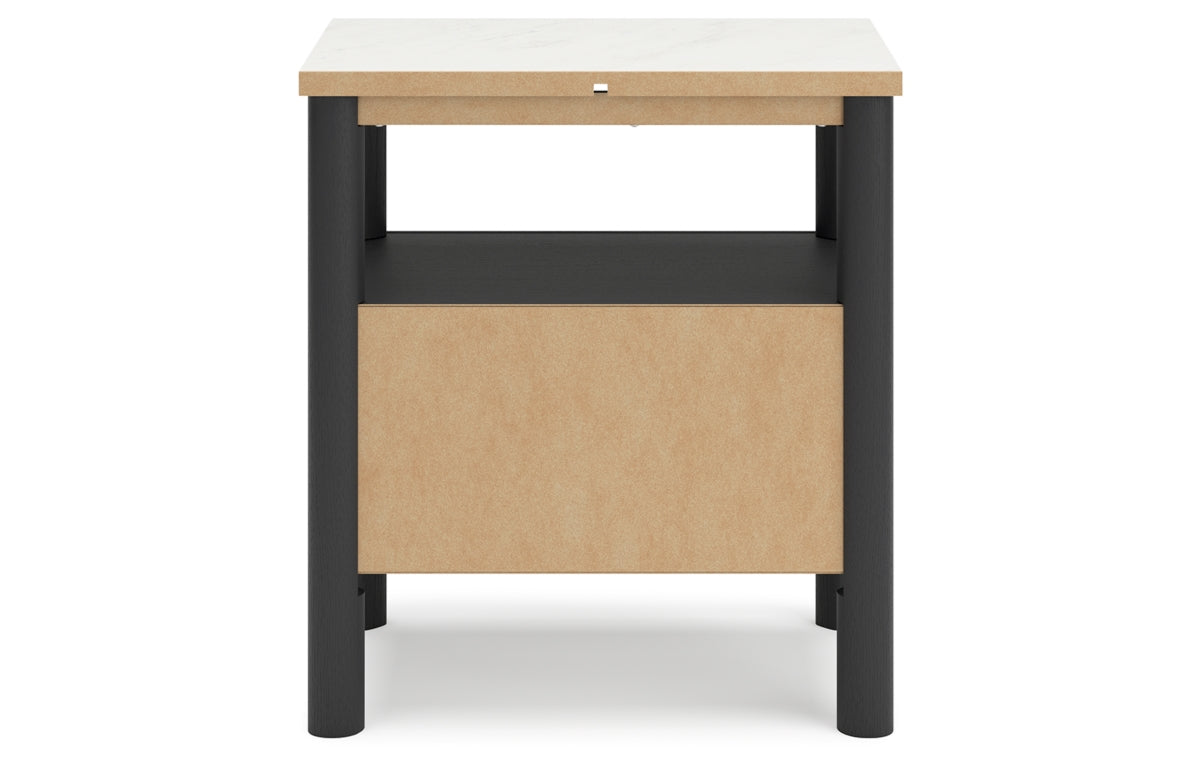 Cadmori Full Upholstered Panel Bed with Mirrored Dresser, Chest and Nightstand