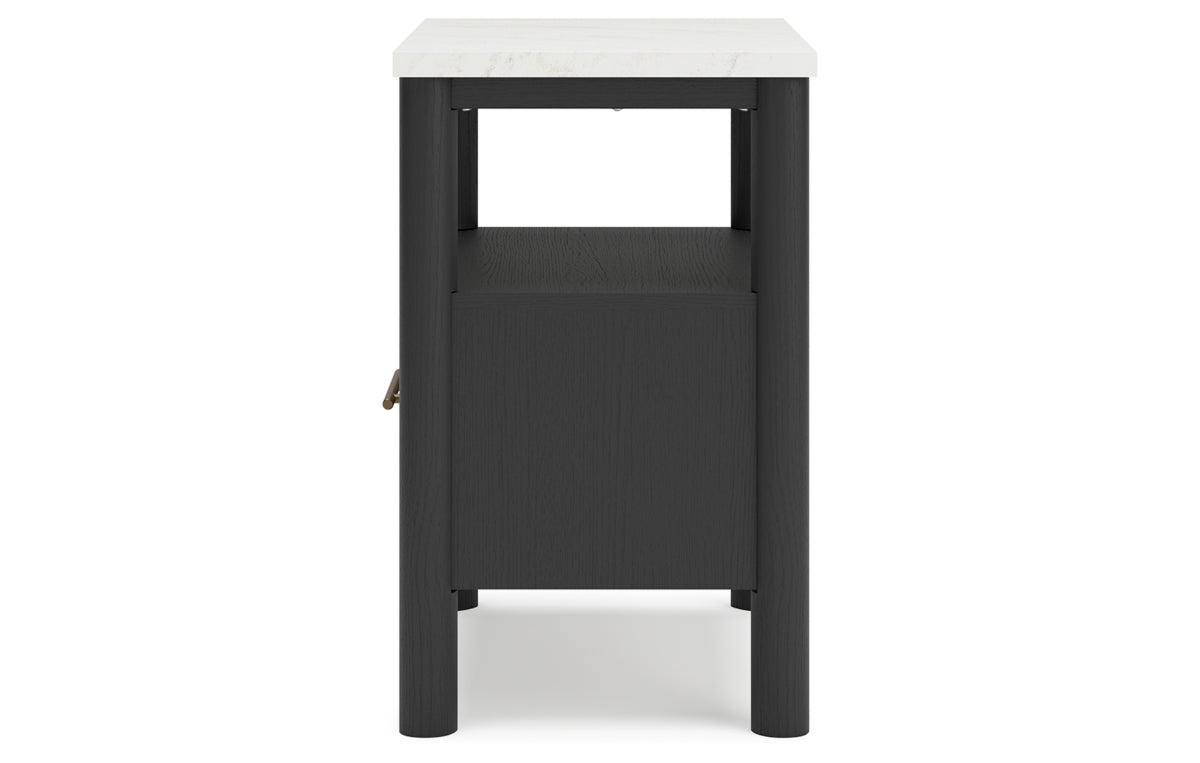 Cadmori Full Upholstered Panel Bed with Mirrored Dresser, Chest and Nightstand