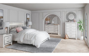 Altyra Queen Panel Headboard with Mirrored Dresser and Chest