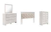 Altyra King Panel Headboard with Mirrored Dresser and Chest