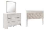 Altyra King Panel Headboard with Mirrored Dresser