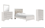 Altyra Full Panel Bed with Mirrored Dresser and Chest