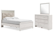 Altyra Full Panel Bed with Mirrored Dresser