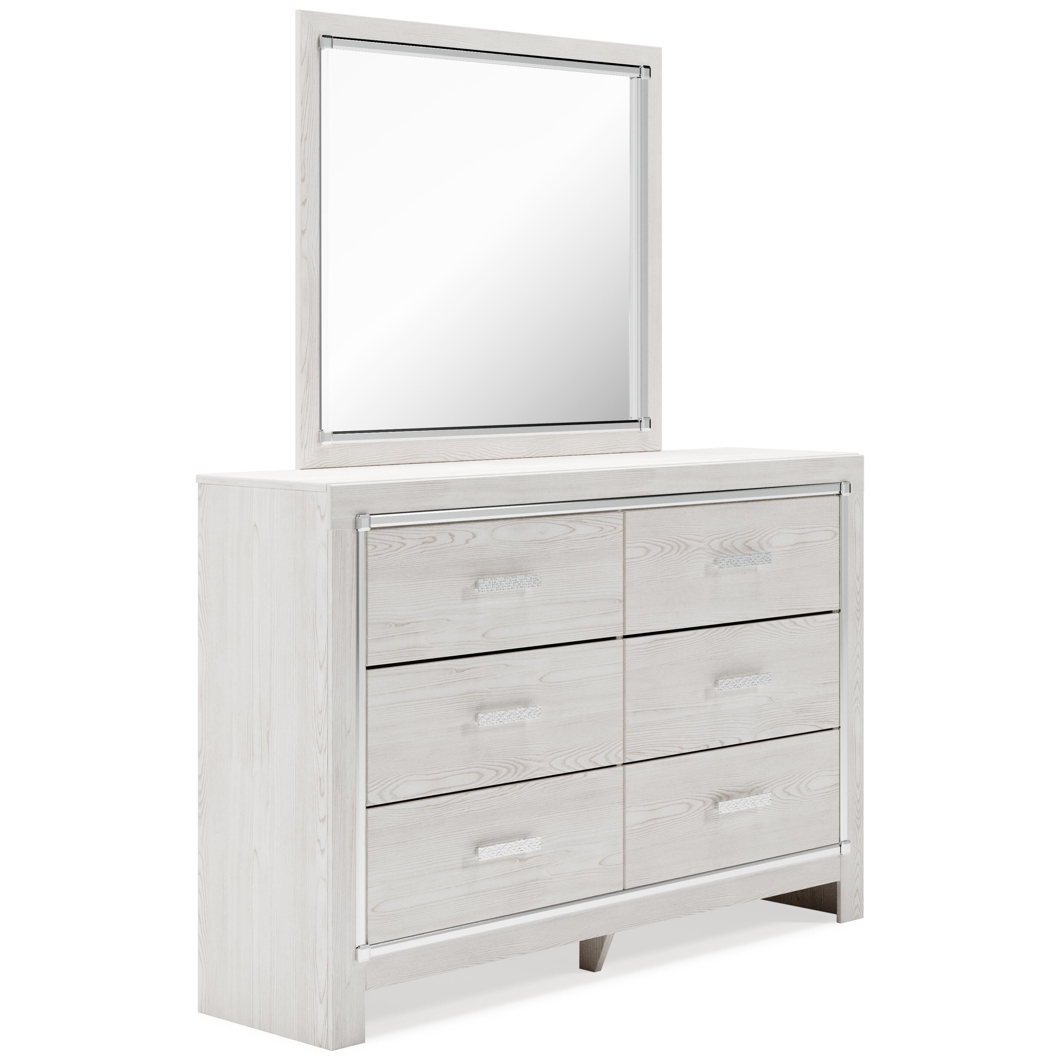Altyra Twin Panel Bed with Mirrored Dresser and Chest