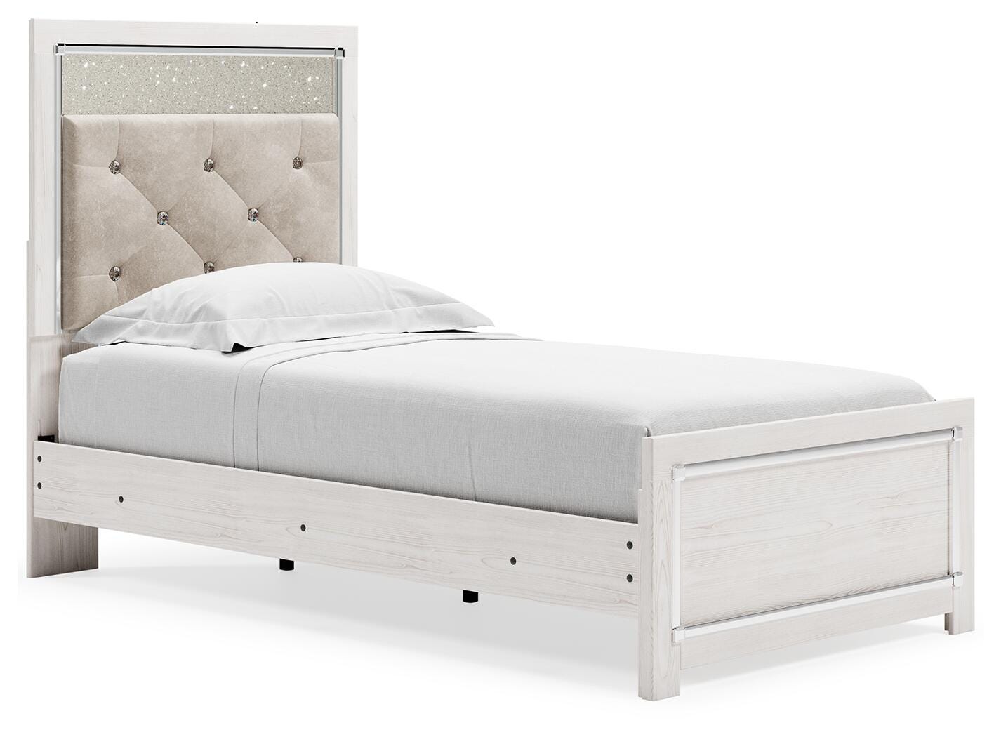 Altyra Twin Panel Bed with Mirrored Dresser and Chest