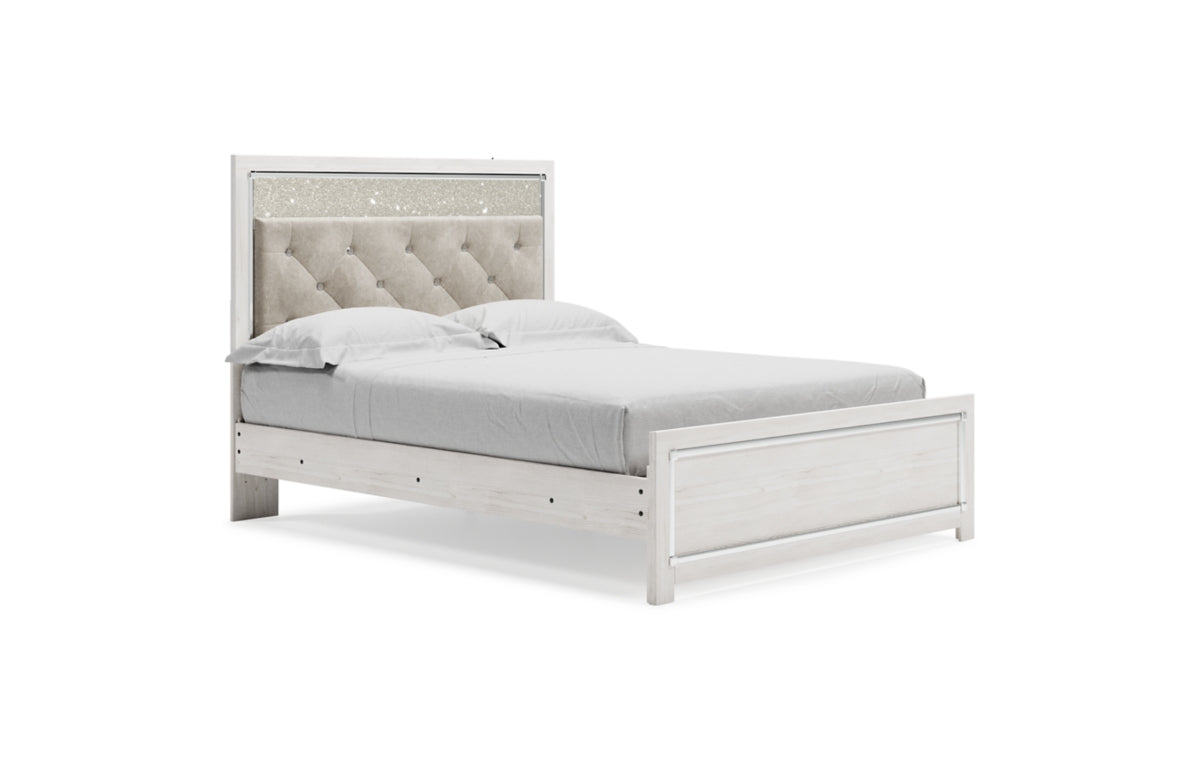 Altyra Queen Panel Bed with Mirrored Dresser, Chest and Nightstand