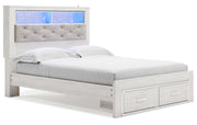 Altyra Queen Upholstered Bookcase Bed with Storage