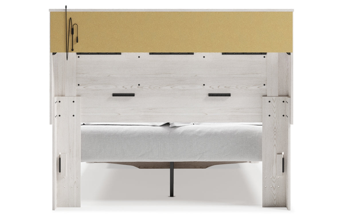 Altyra Queen Upholstered Bookcase Bed with Storage