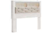 Altyra Queen Upholstered Panel Bookcase Headboard