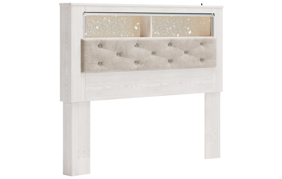 Altyra Queen Bookcase Headboard with Mirrored Dresser and Chest