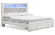 Altyra King Upholstered Bookcase Bed with Storage
