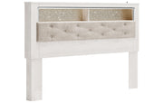Altyra King Upholstered Panel Bookcase Headboard