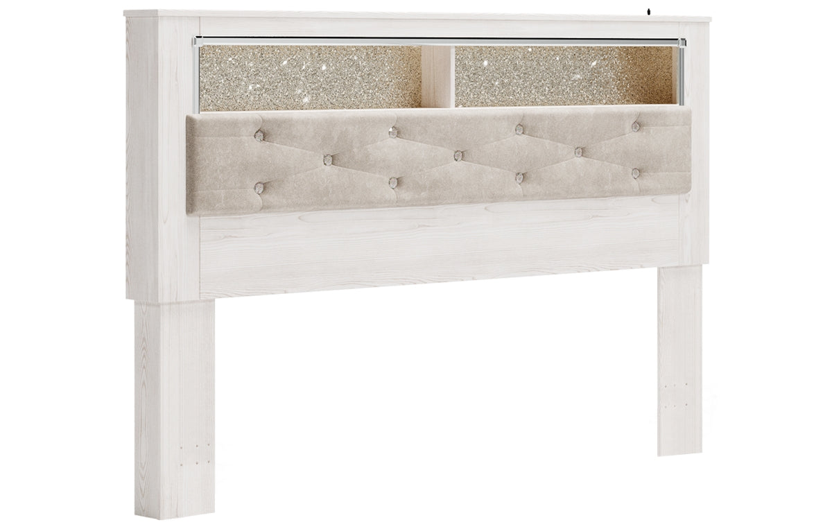 Altyra King Bookcase Headboard with Mirrored Dresser, Chest and Nightstand