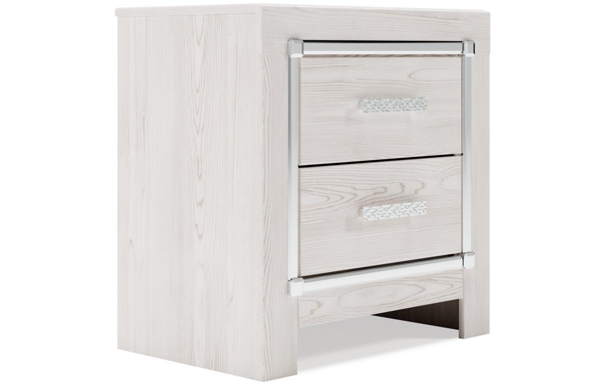 Altyra King Panel Bookcase Bed with Mirrored Dresser, Chest and Nightstand