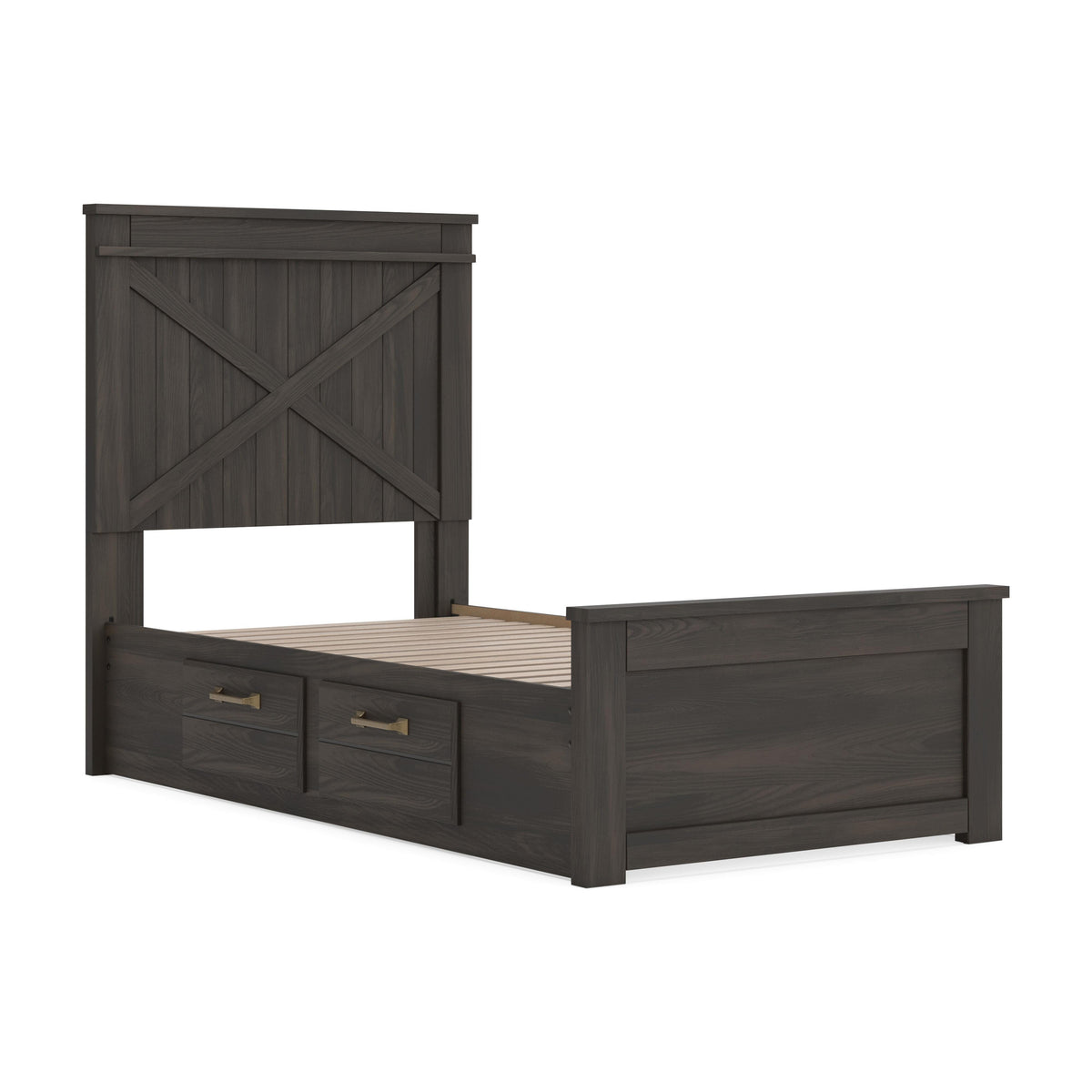 Vonitta Bay Twin Panel Bed with 2 Sided Storage