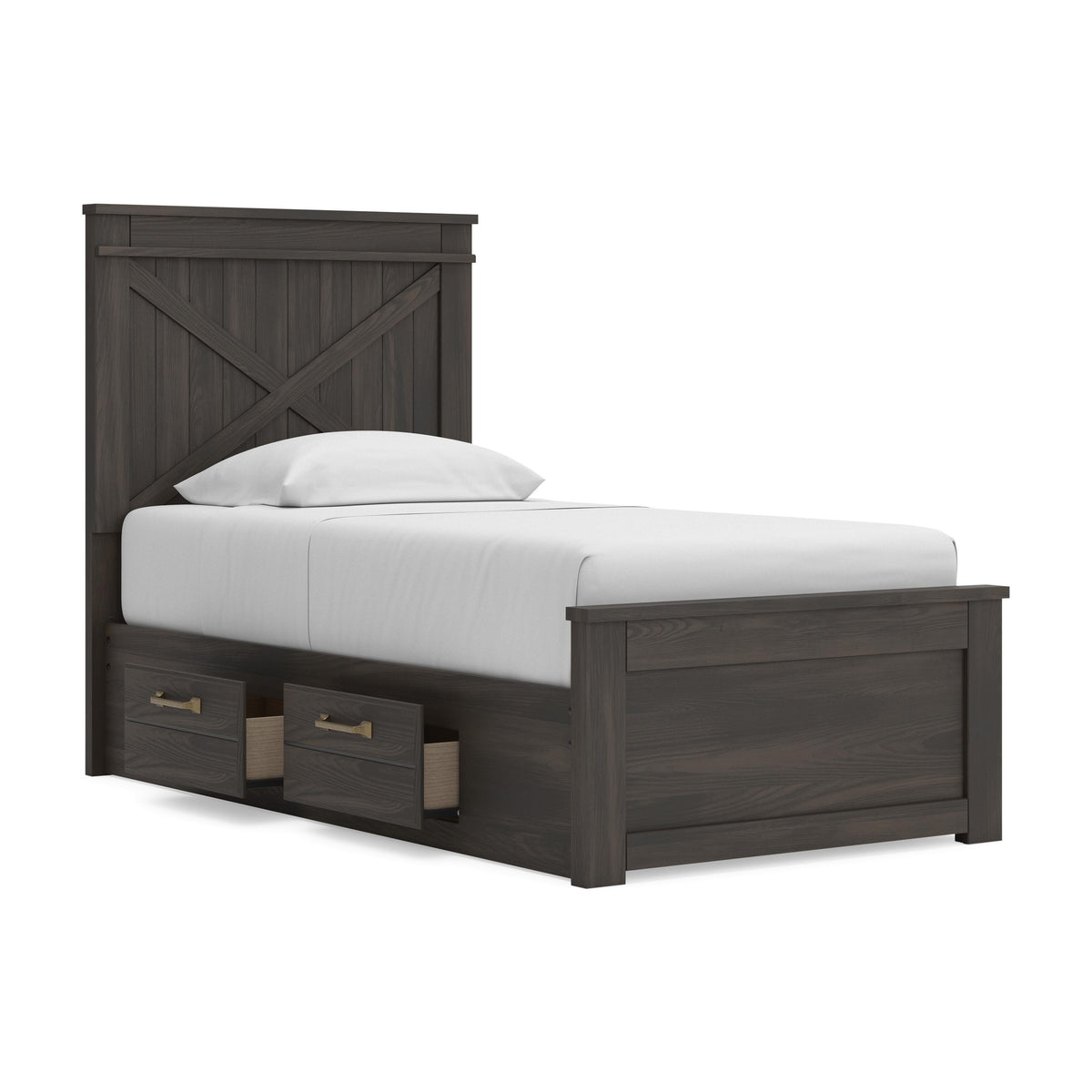 Vonitta Bay Twin Panel Bed with 2 Sided Storage