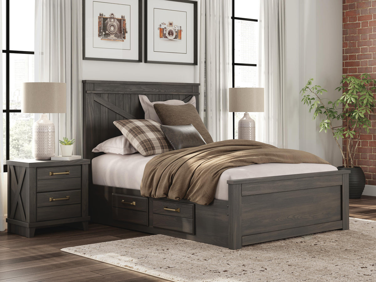 Vonitta Bay Full Panel Bed with 2 Sided Storage