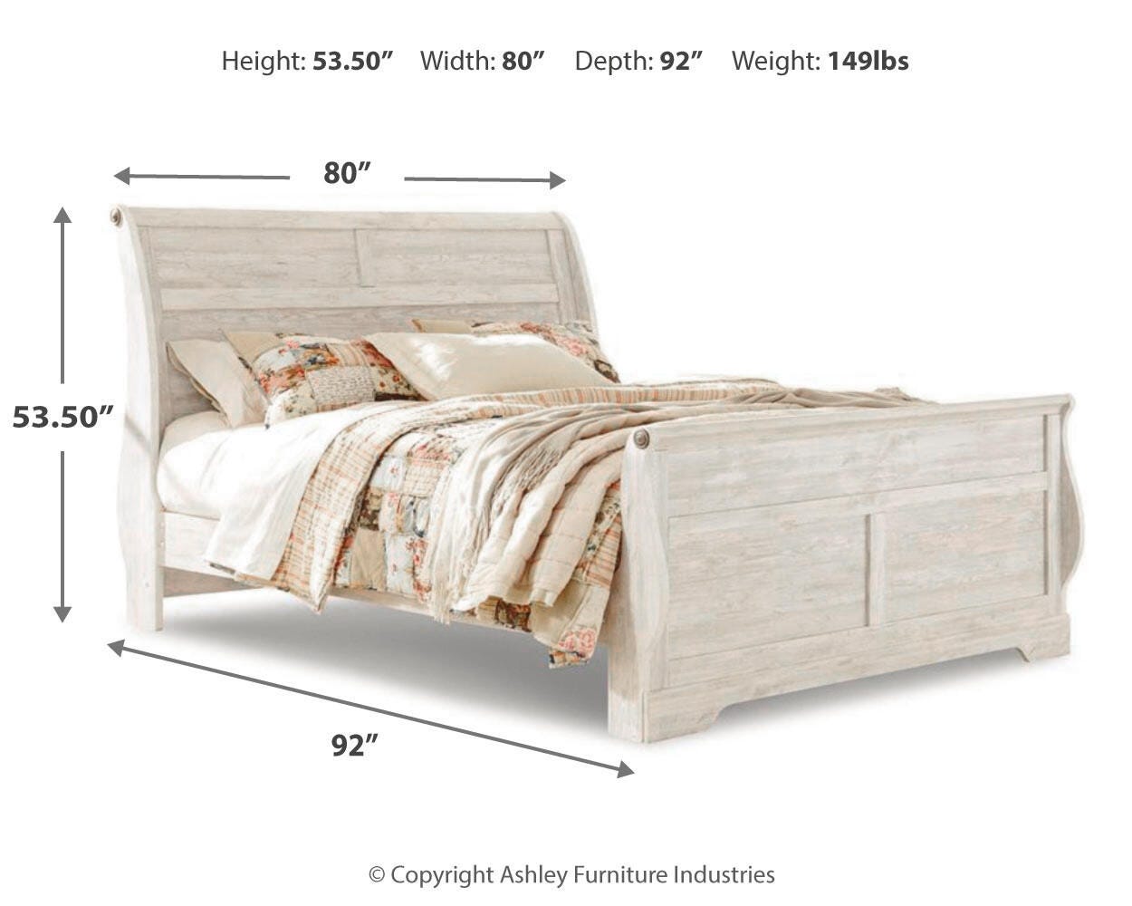 Willowton King Sleigh Bed