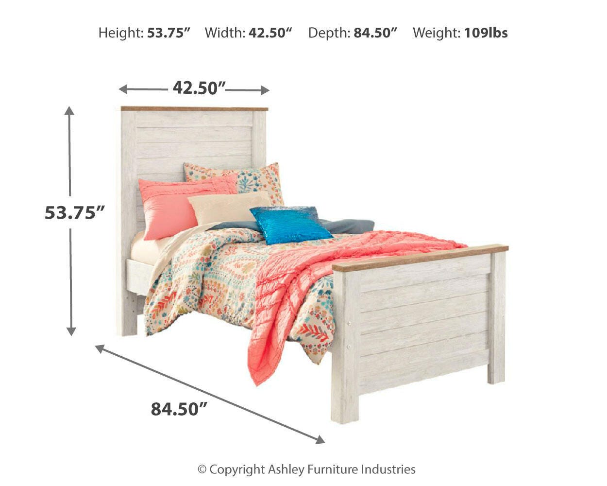 Willowton Twin Panel Bed