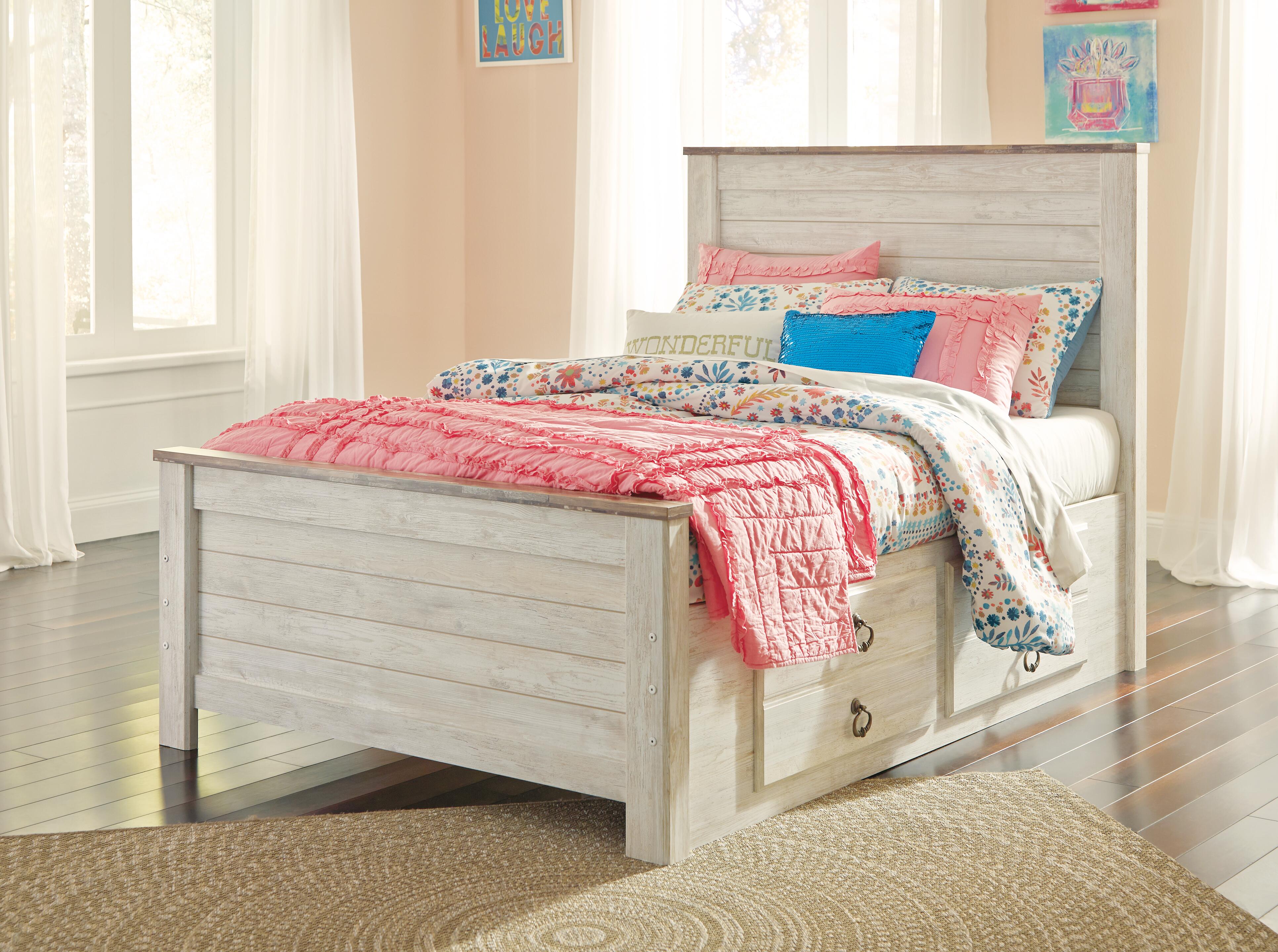 Willowton Full Panel Bed with 2 Storage Drawers