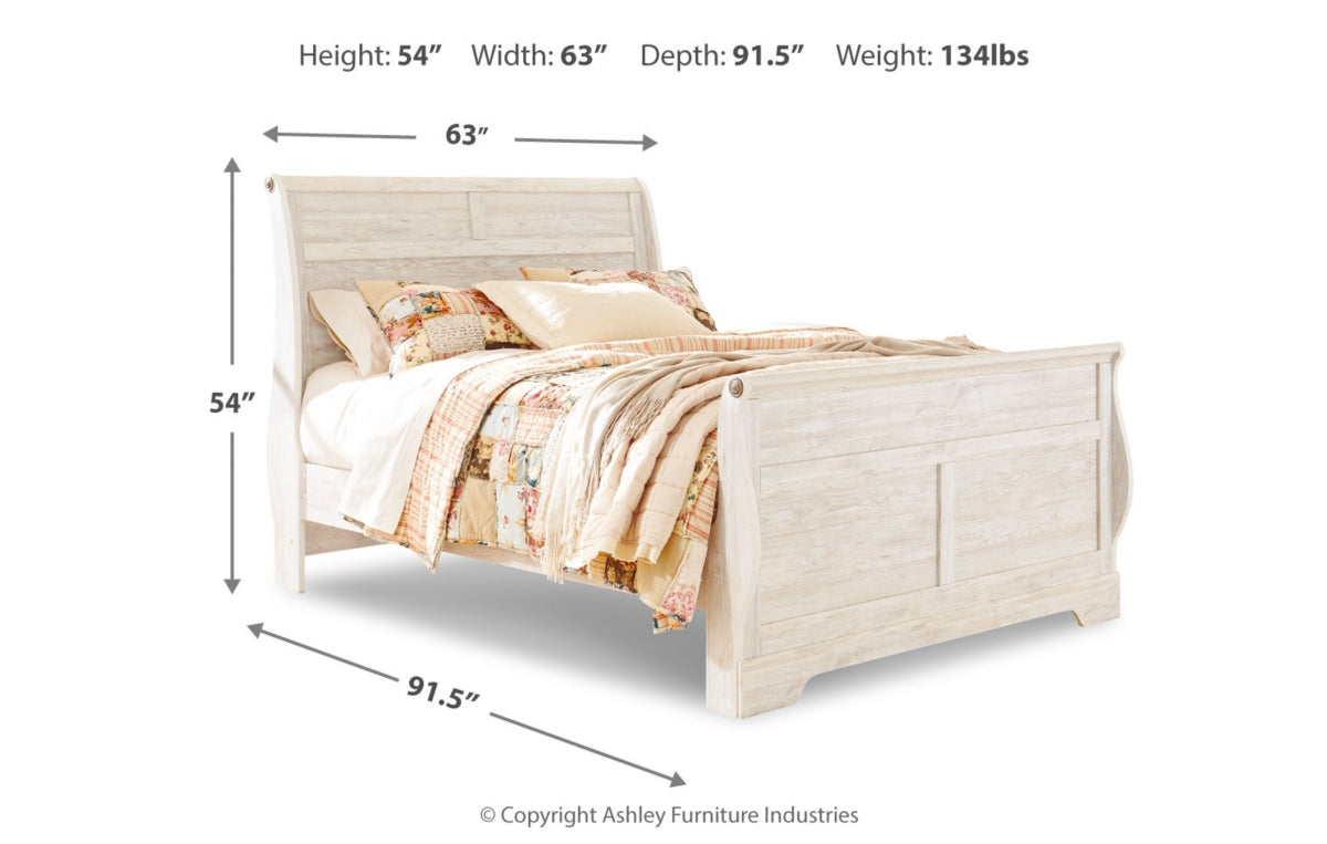 Willowton Queen Sleigh Bed