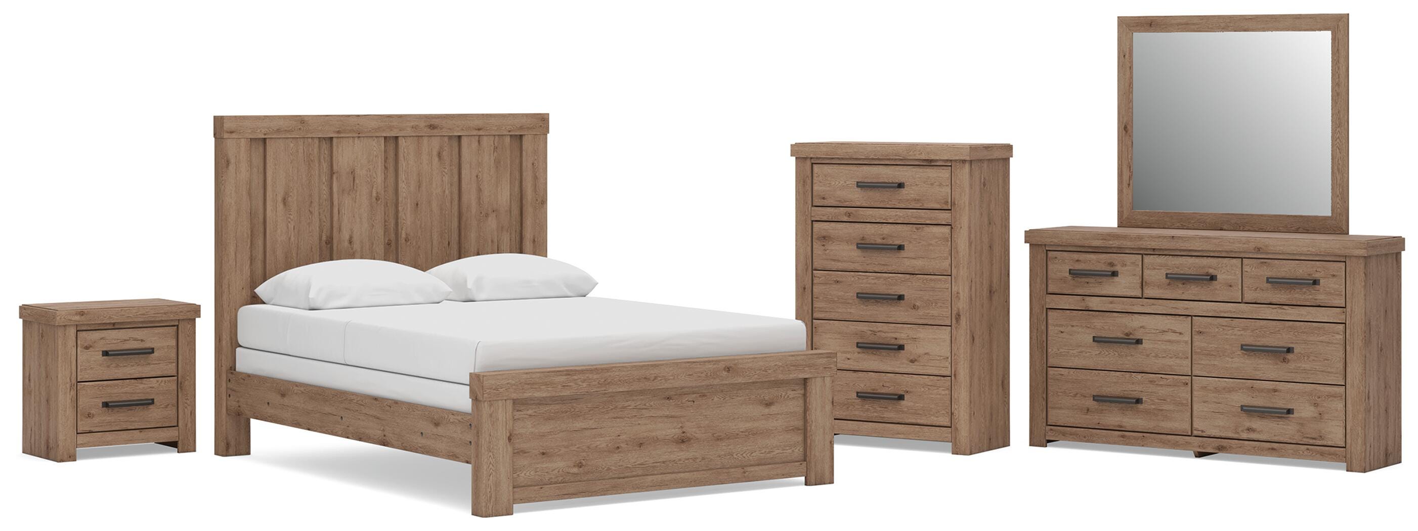 Oliandon Queen Panel Bed, Dresser, Mirror, Chest and Nightstand