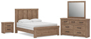Oliandon Queen Panel Bed. Dresser, Mirror and Nightstand