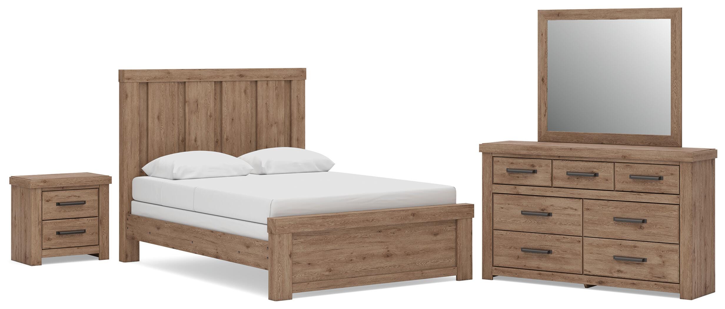 Oliandon Queen Panel Bed. Dresser, Mirror and Nightstand