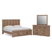 Oliandon King Panel Storage Bed, Dresser and Mirror