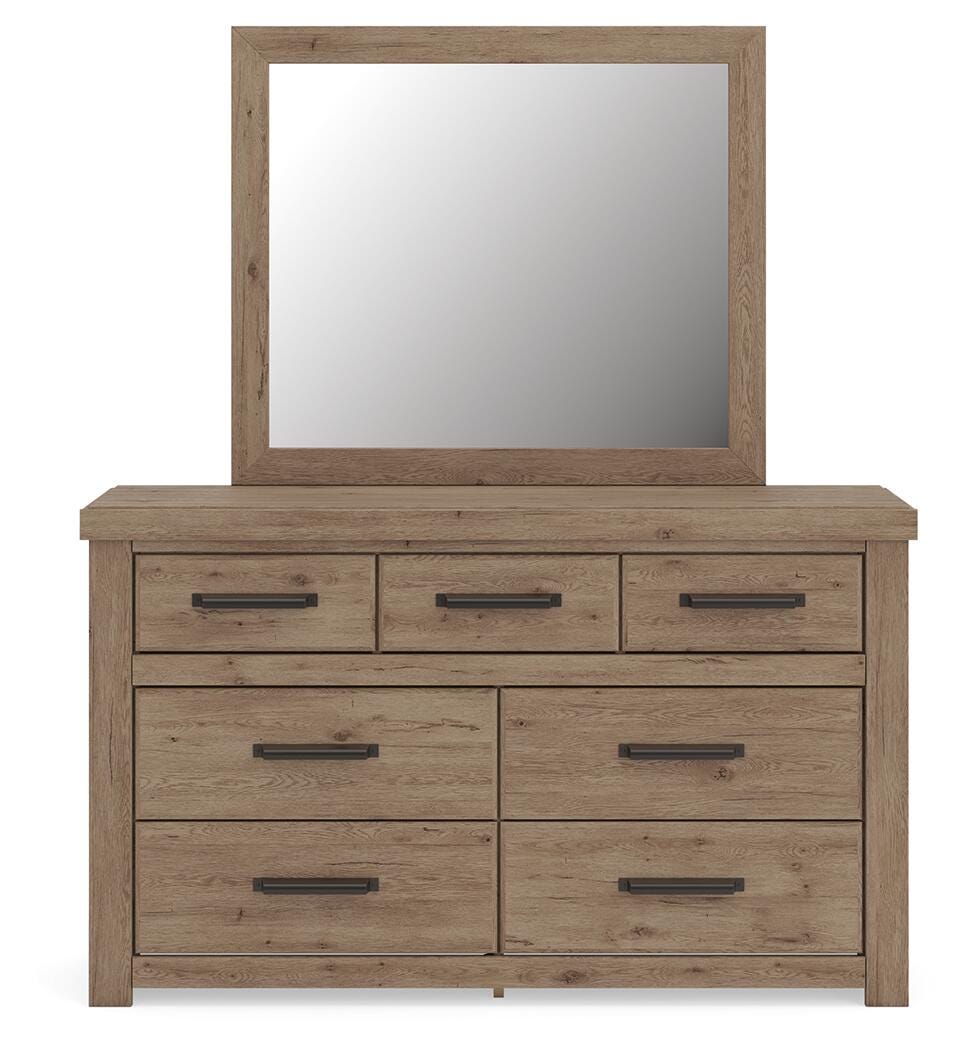 Oliandon King Panel Storage Bed, Dresser, Mirror, Chest and Nightstand