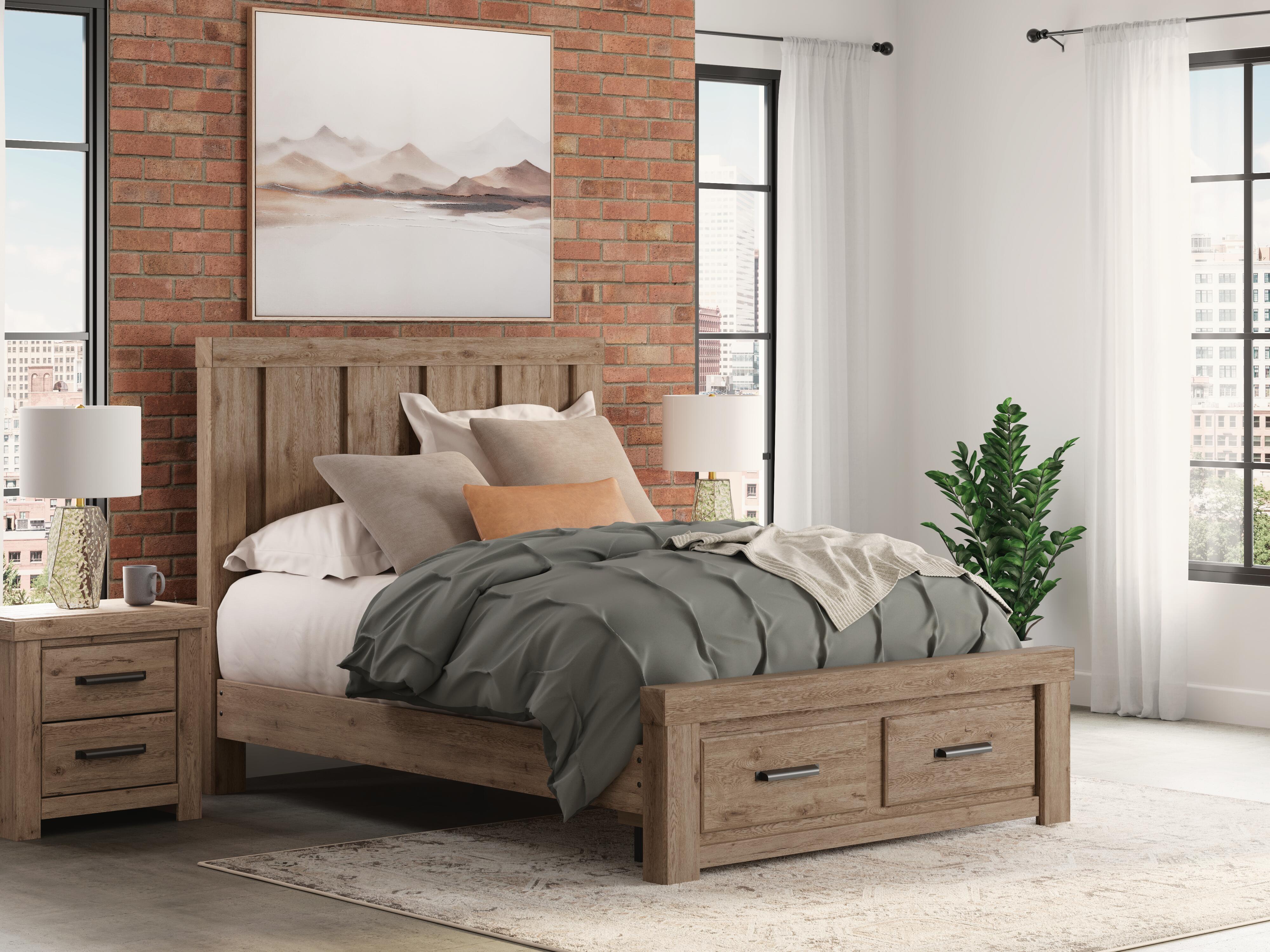 Oliandon Queen Panel Storage Bed. Dresser, Mirror and Nightstand