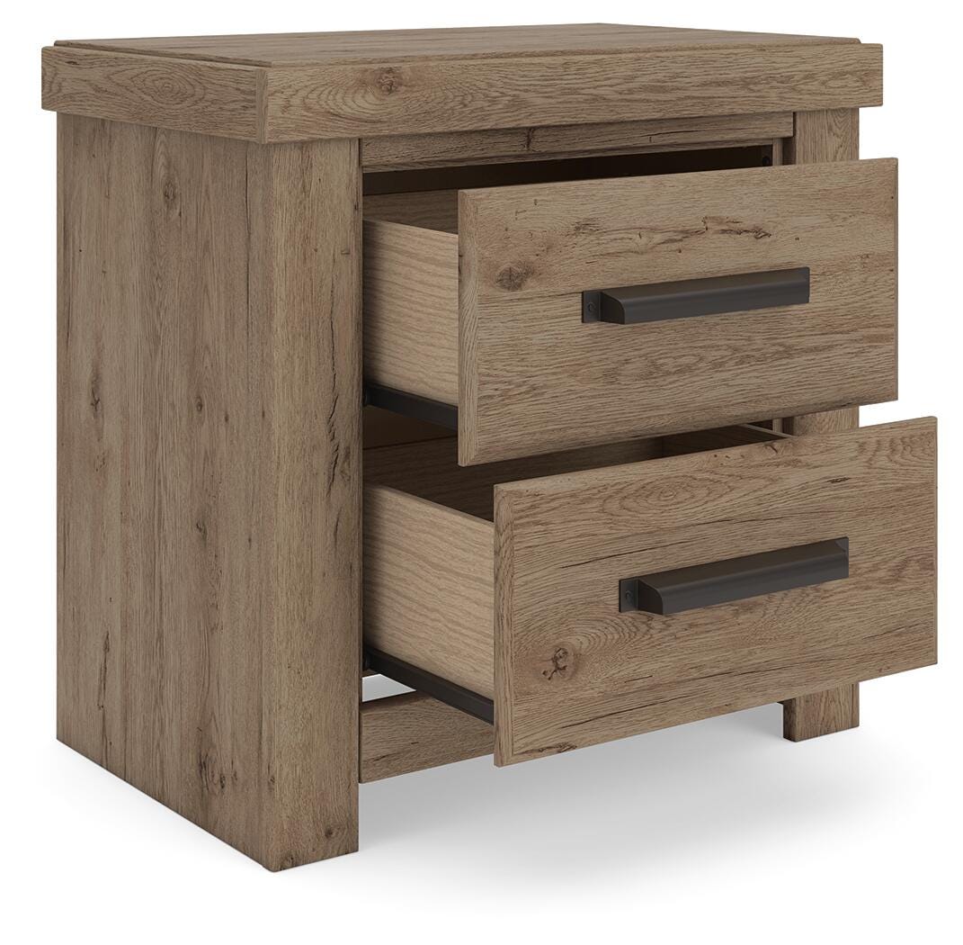 Oliandon King Panel Storage Bed, Dresser, Mirror, Chest and Nightstand