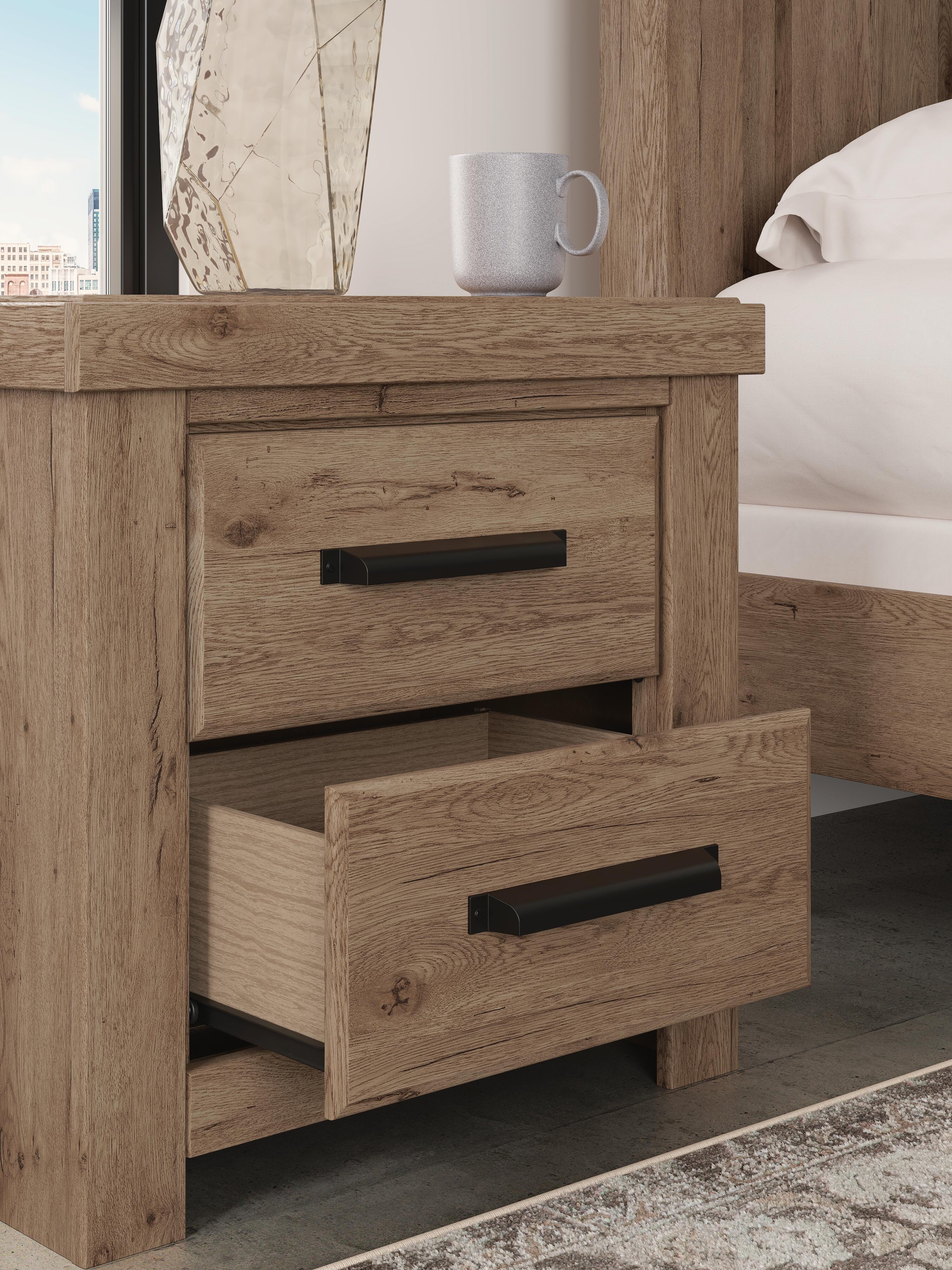 Oliandon Queen Panel Storage Bed, Dresser, Mirror, Chest and Nightstand