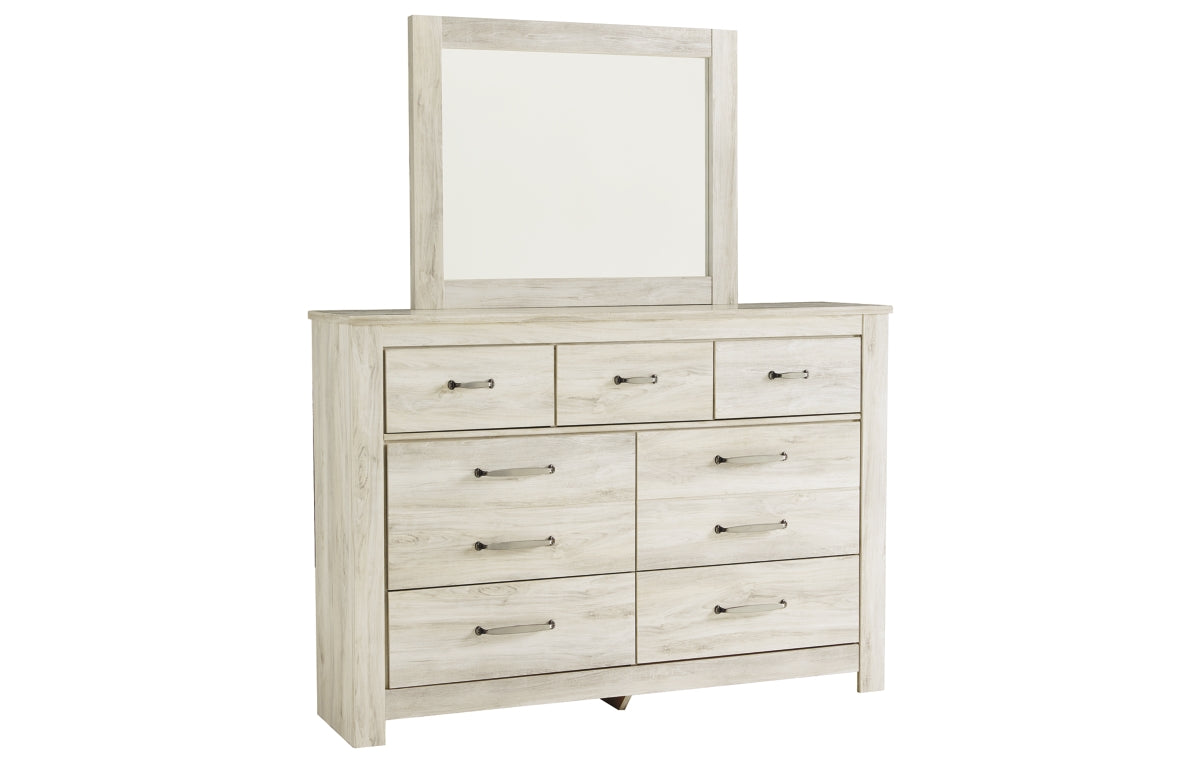 Bellaby King Panel Bed with Mirrored Dresser