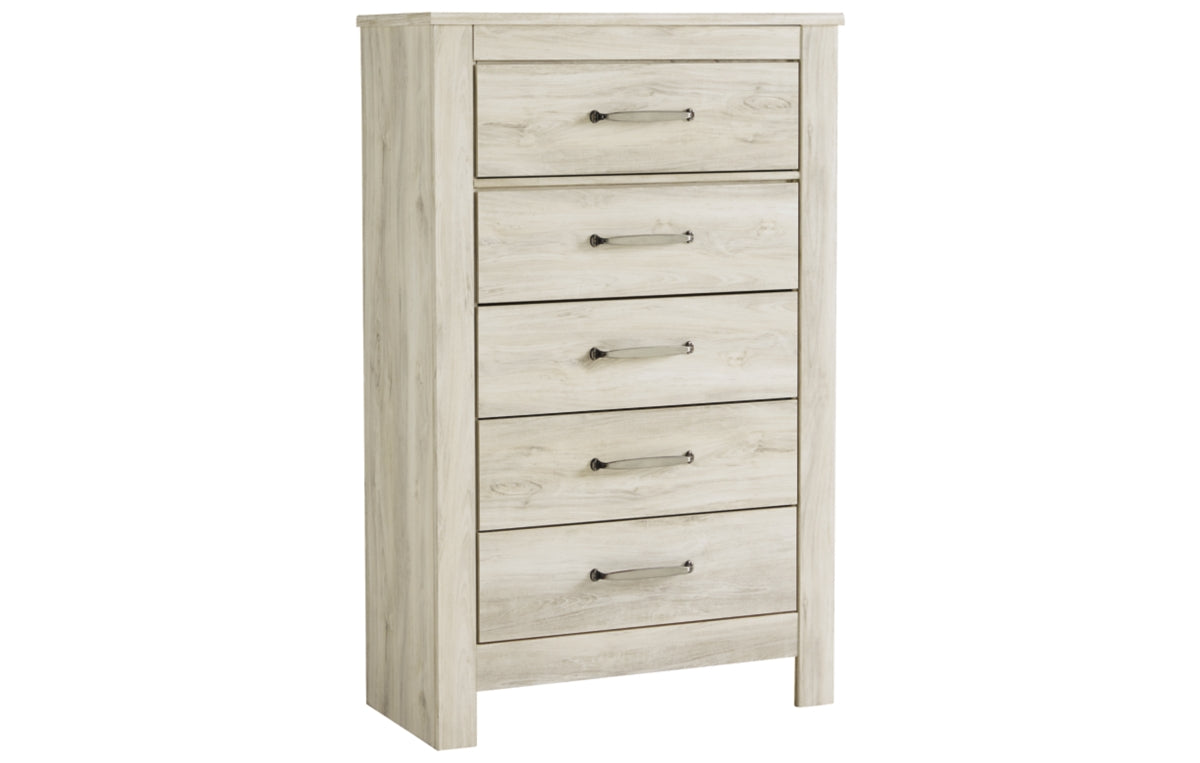 Bellaby King Panel Headboard with Mirrored Dresser and Chest