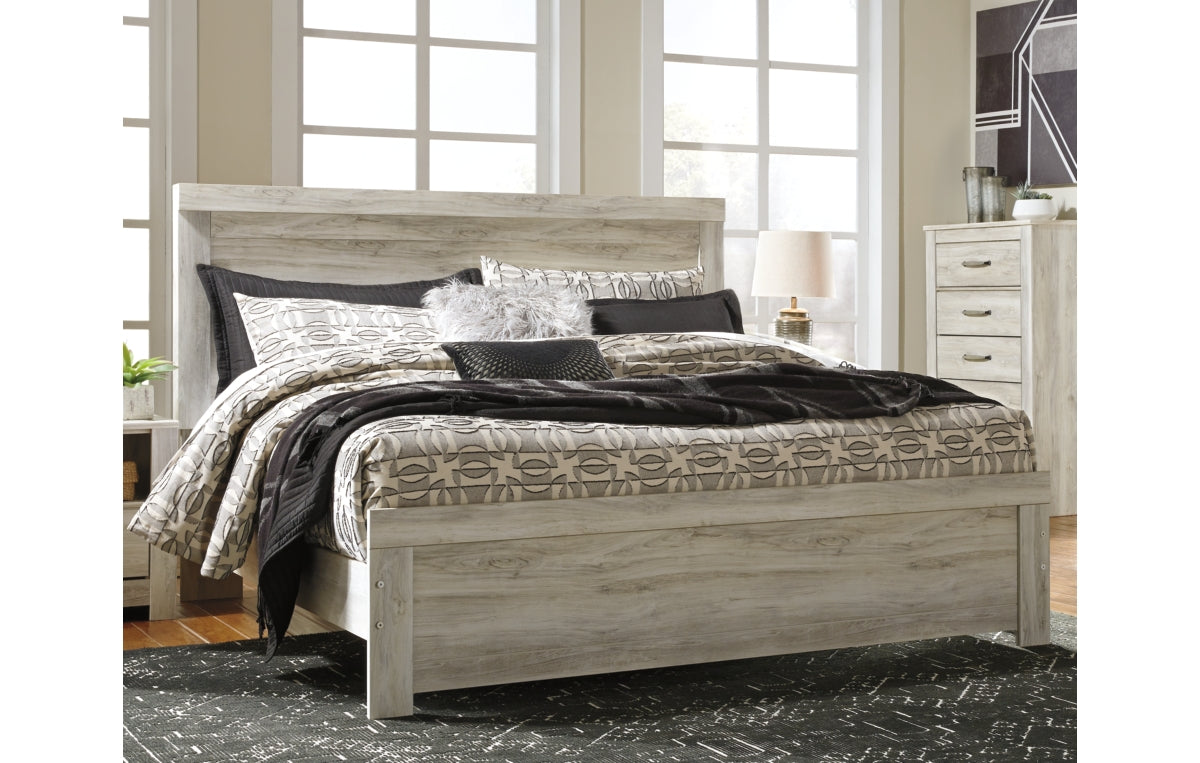Bellaby King Panel Bed with Mirrored Dresser